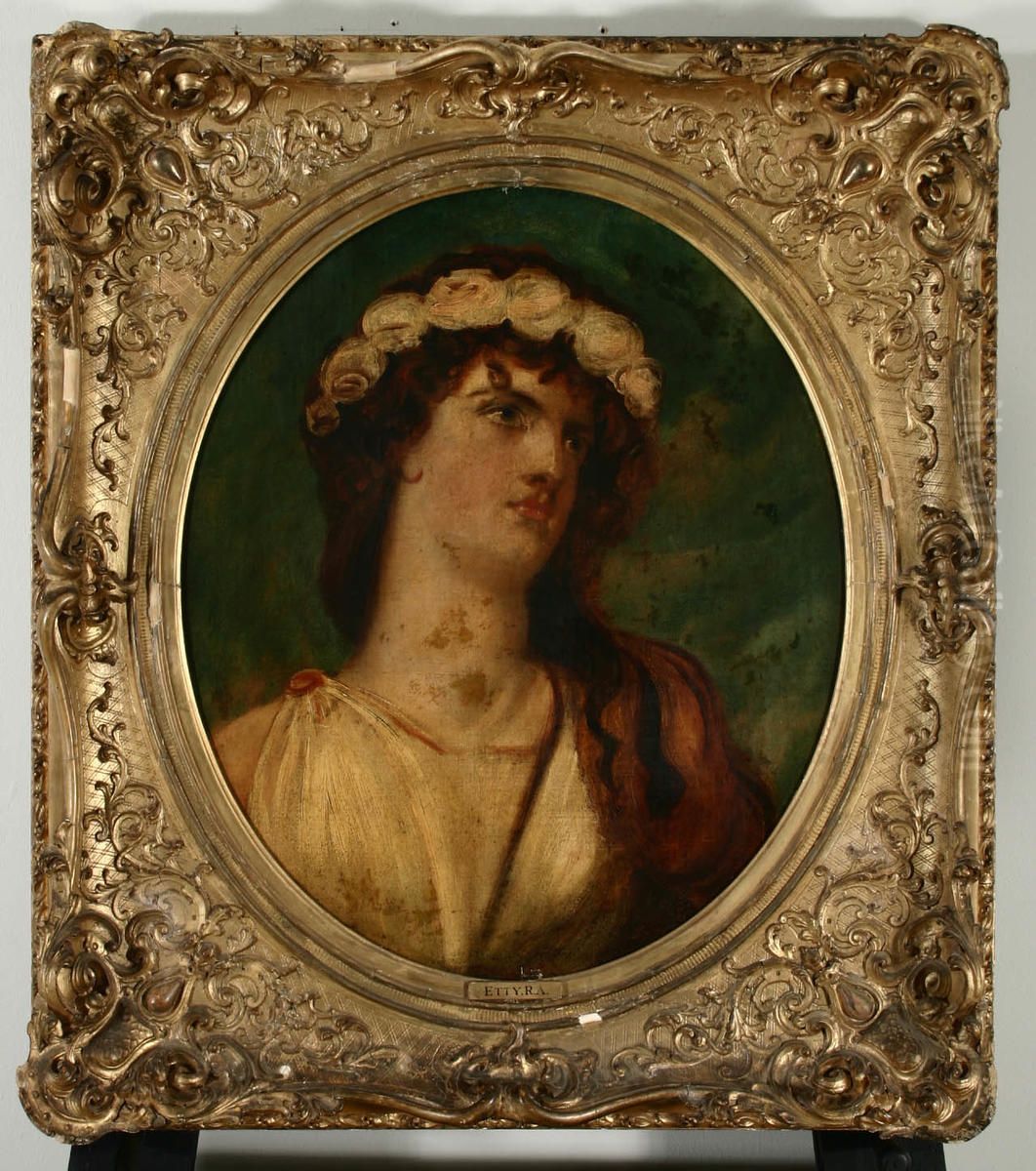 Head of a Young Girl Oil Painting by William Etty