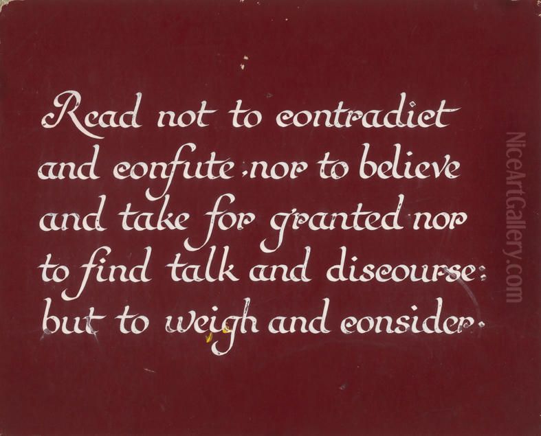 Untitled (Lettering exercise, Read not to contradict...) Oil Painting by Vivian Smith