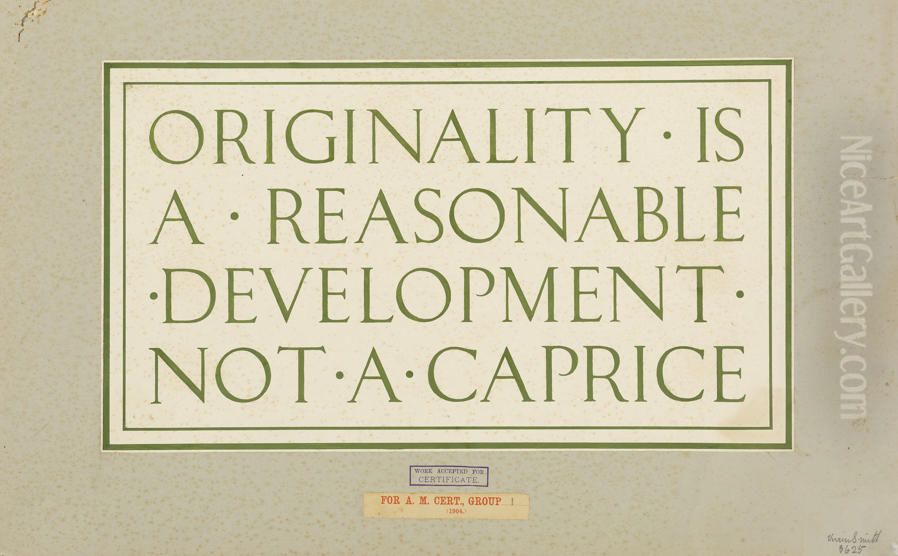 Untitled (Roman Lettering) Oil Painting by Vivian Smith