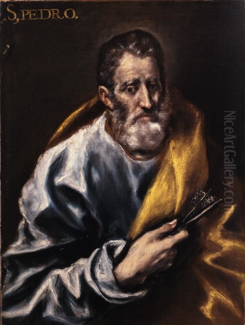 San Pedro Apostol Oil Painting by El Greco