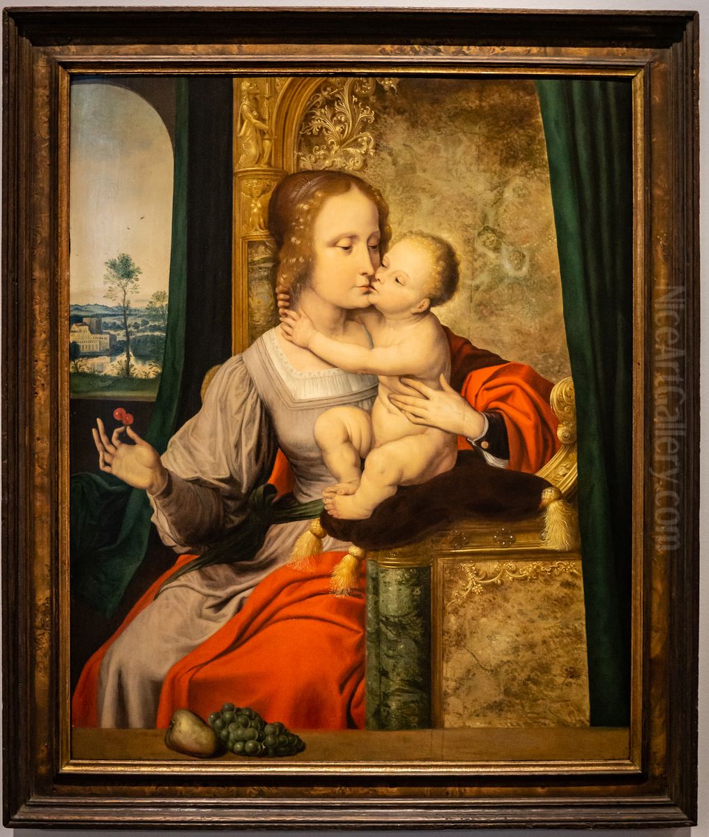 Madonna mit den Kirschen Oil Painting by Quinten Metsys