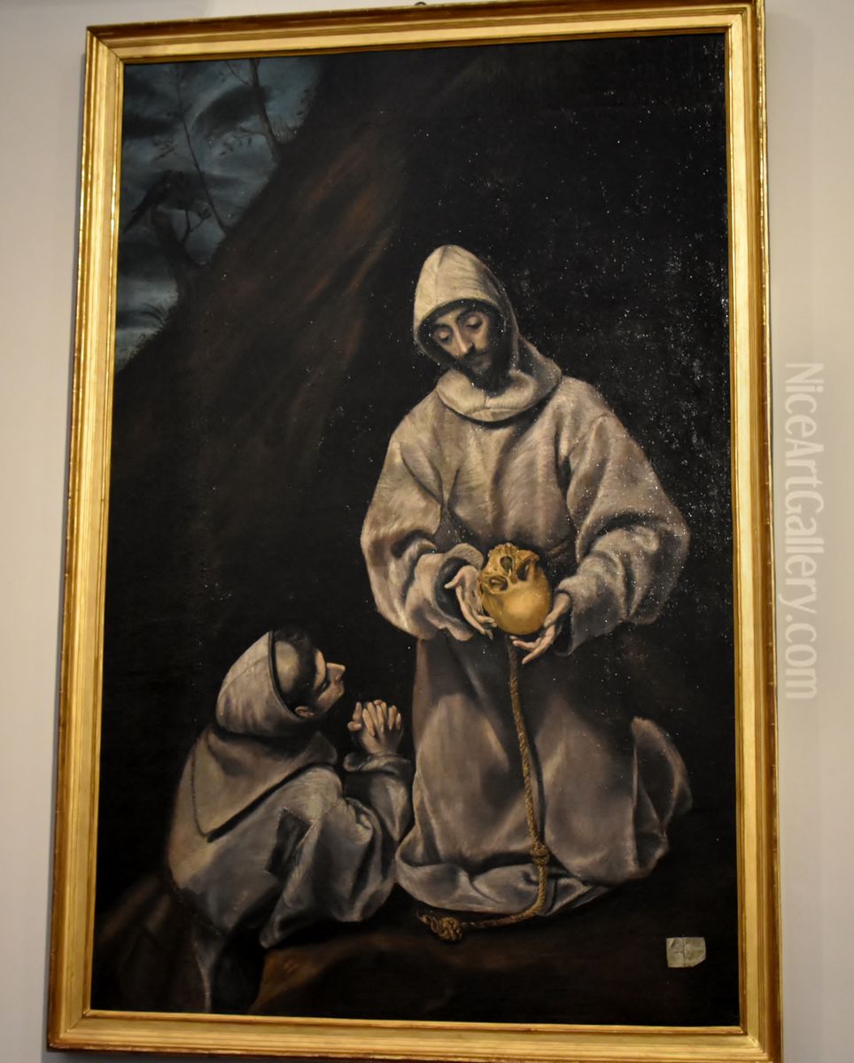 Saint Francis with Brother Leo Oil Painting by El Greco