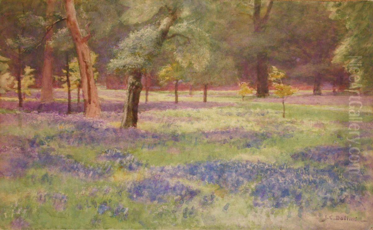 Bluebells at Kew Oil Painting by John Charles Dollman
