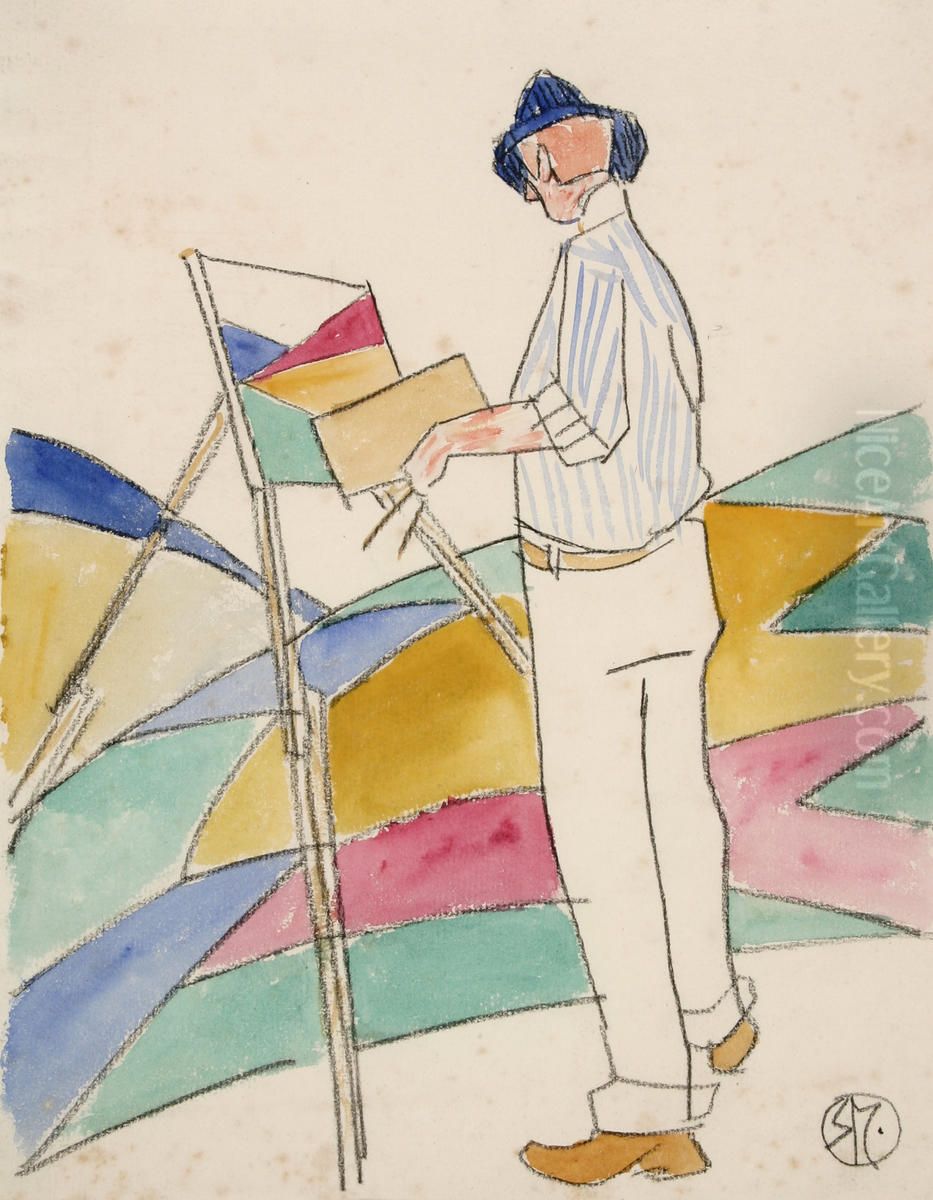 The Painter at his Easel Oil Painting by Raymond McIntyre