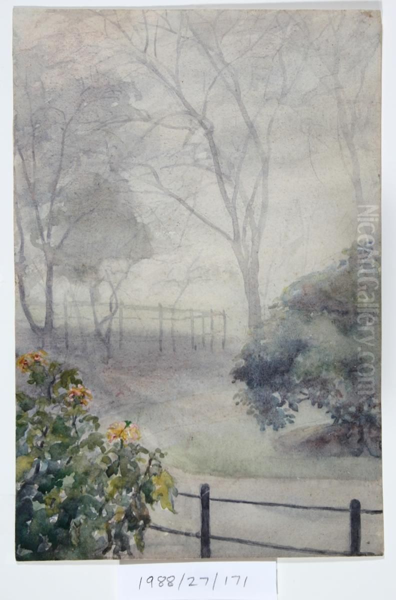 Untitled (Garden in fog) Oil Painting by Vivian Smith