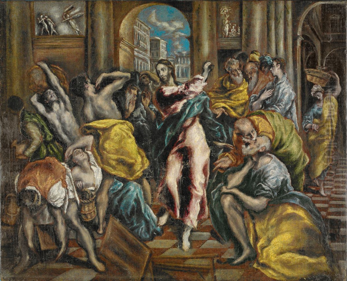 Christ Driving the Money Changers from the Temple Oil Painting by El Greco