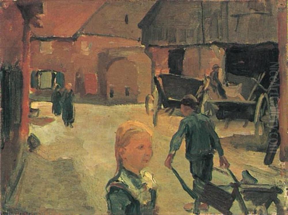 Farm buildings in Winterswijk Oil Painting by Piet Mondrian