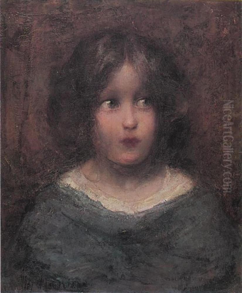 Girl looking to her left Oil Painting by Piet Mondrian