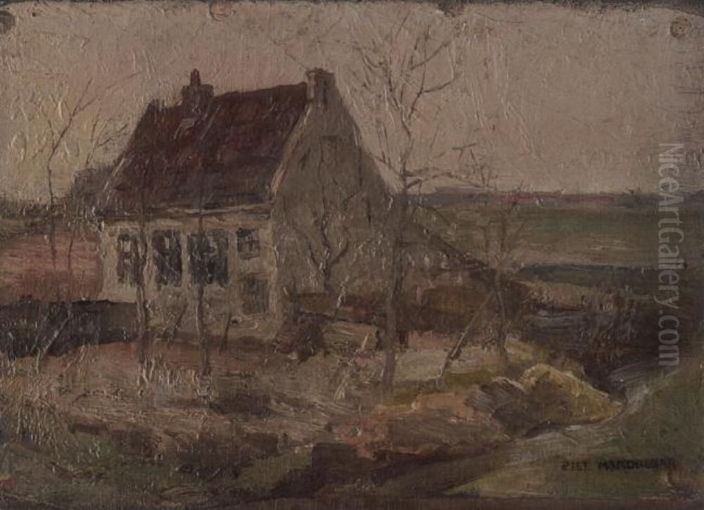 House in the countryside Oil Painting by Piet Mondrian