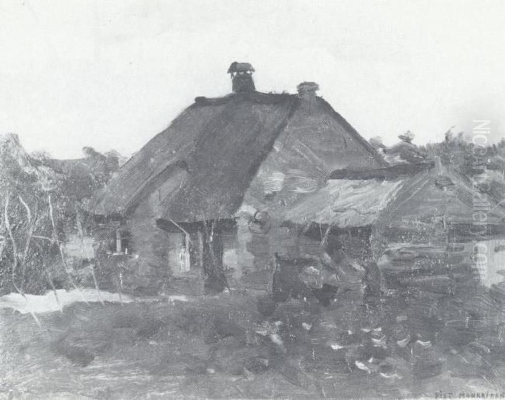 Small farm buildings in Het Gooi Oil Painting by Piet Mondrian