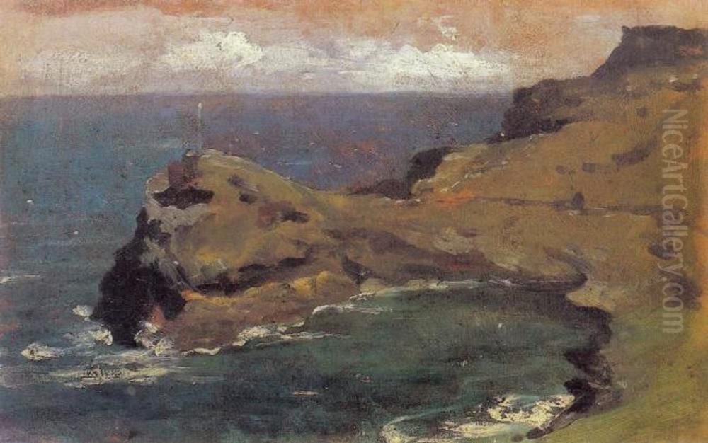 Rocky coast in England Oil Painting by Piet Mondrian