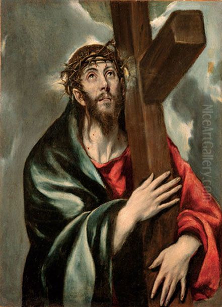 Jesus con la Cruz a cuestas Oil Painting by El Greco