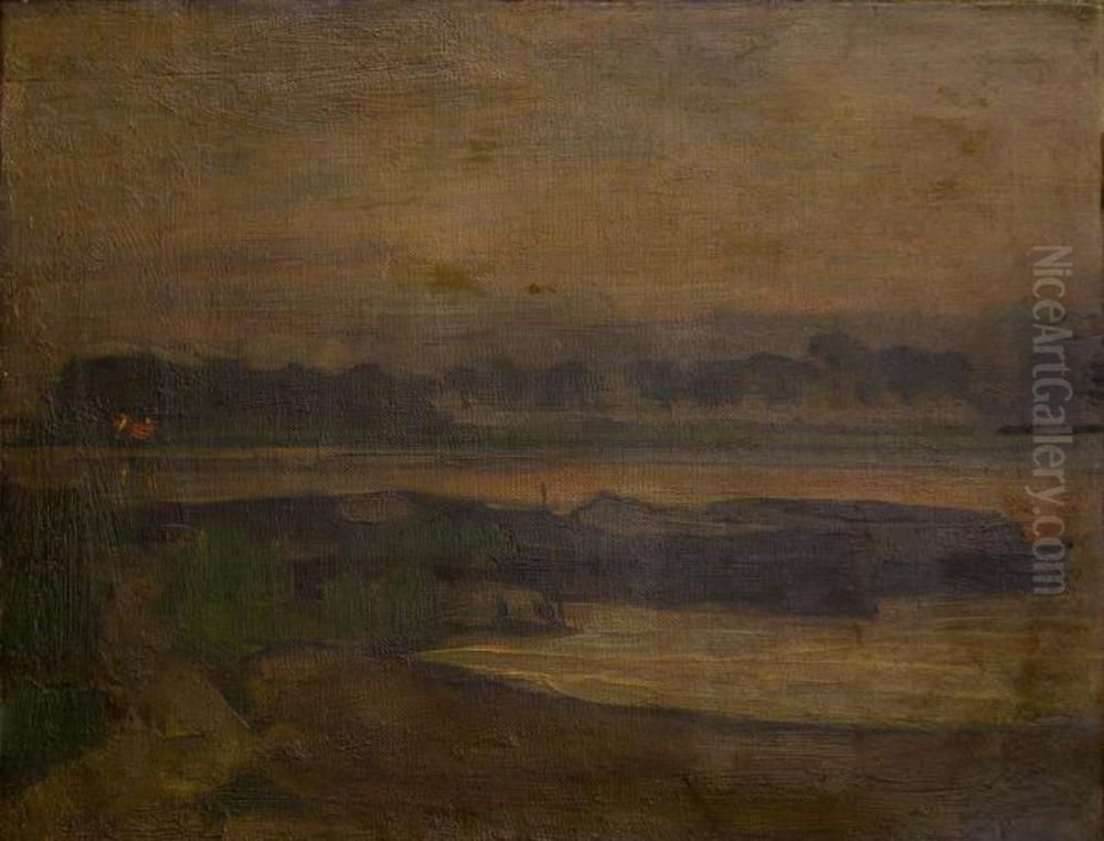 On Ouderkerkerdijk near the Omval in the evening II Oil Painting by Piet Mondrian