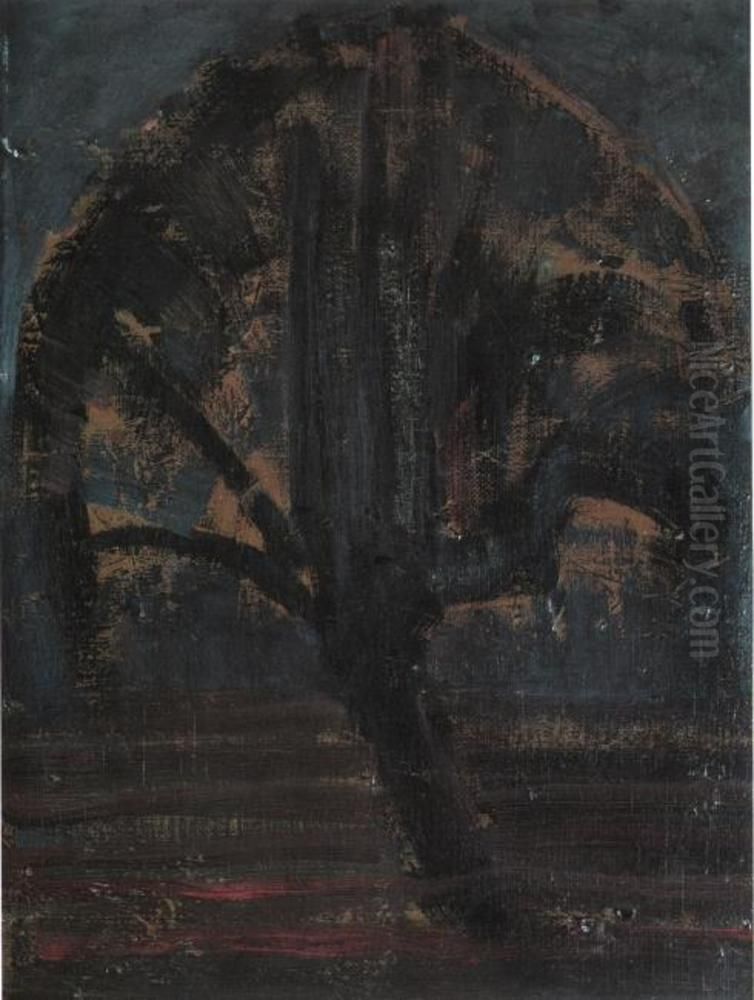 Blue willow tree I Oil Painting by Piet Mondrian