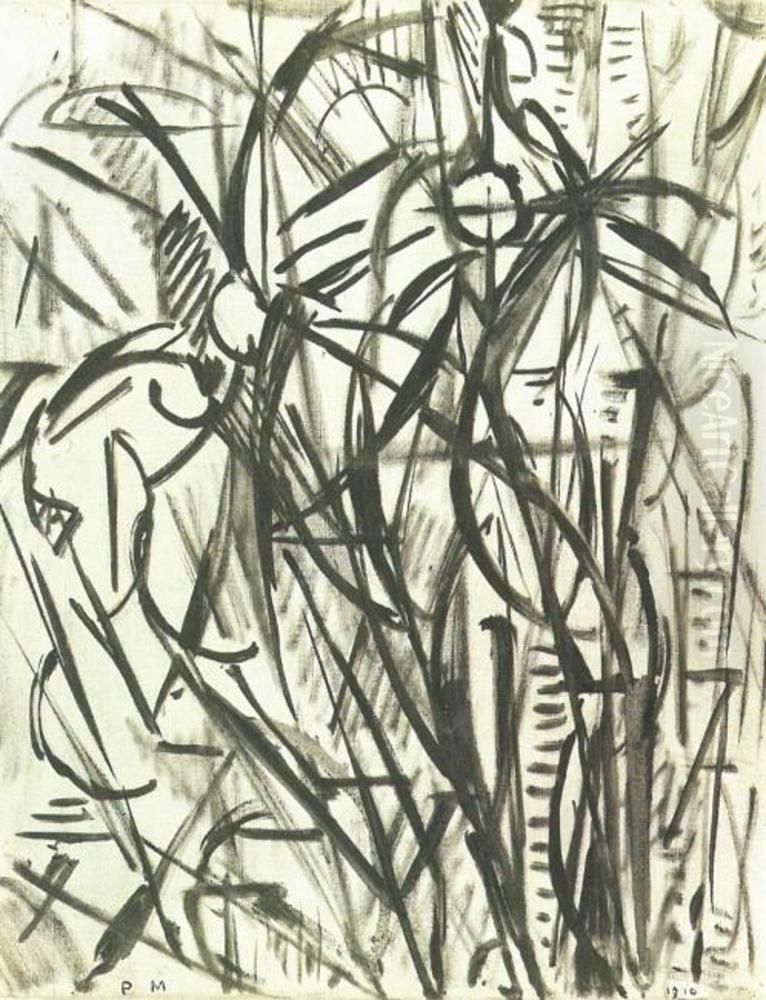 Eucalyptus (authentic) Oil Painting by Piet Mondrian