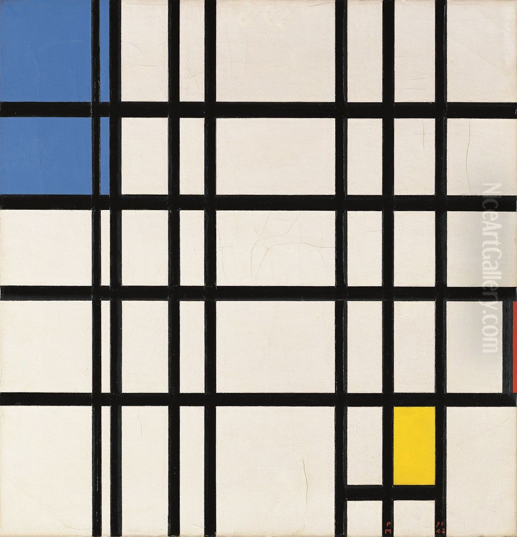Rhythm in Straight Lines Oil Painting by Piet Mondrian