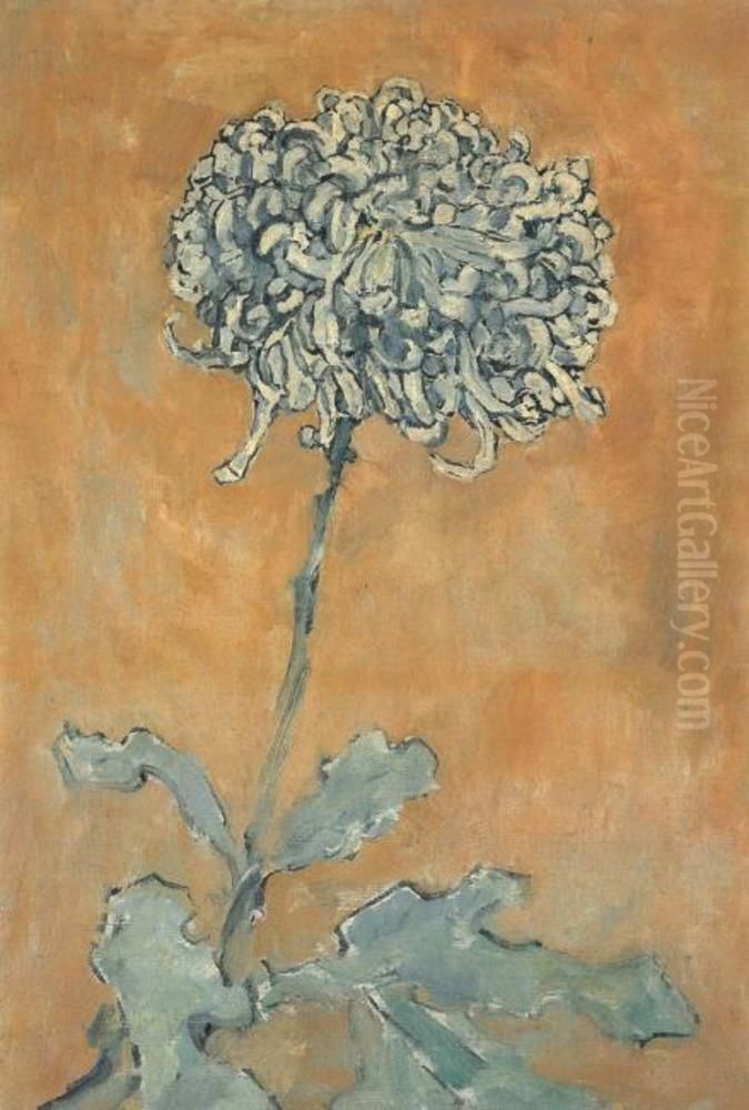 Chrysanthemum Oil Painting by Piet Mondrian