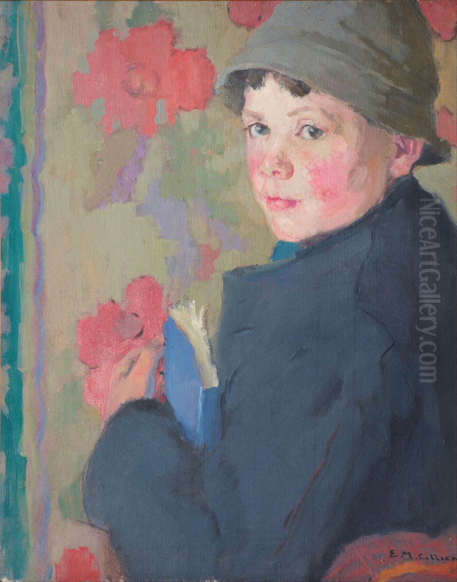 Little schoolboy of Bonmahon Oil Painting by Edith Collier