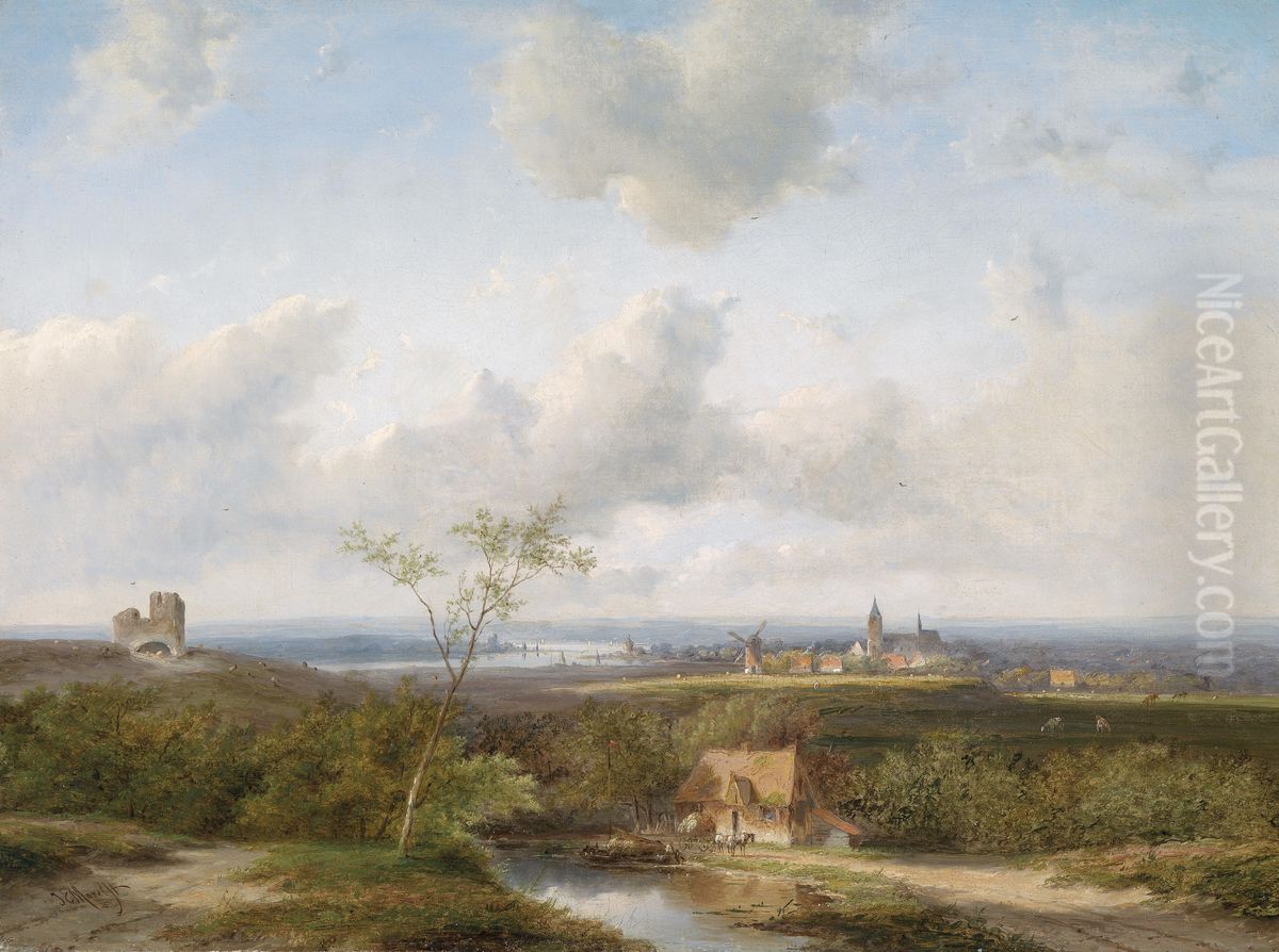 Weite hollandische Landschaft Oil Painting by Jan Evert Morel