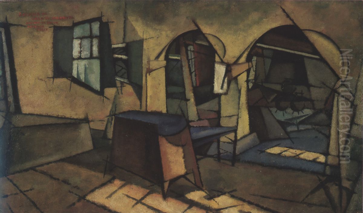 Cozinha da Casa de Manhufe Oil Painting by Amadeo De Souza Cardoso