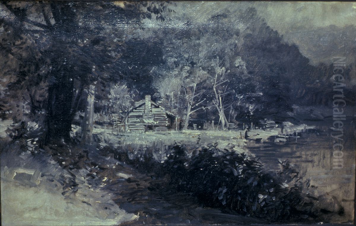 Caney Fork Cabin. Oil Painting by Gilbert Gaul