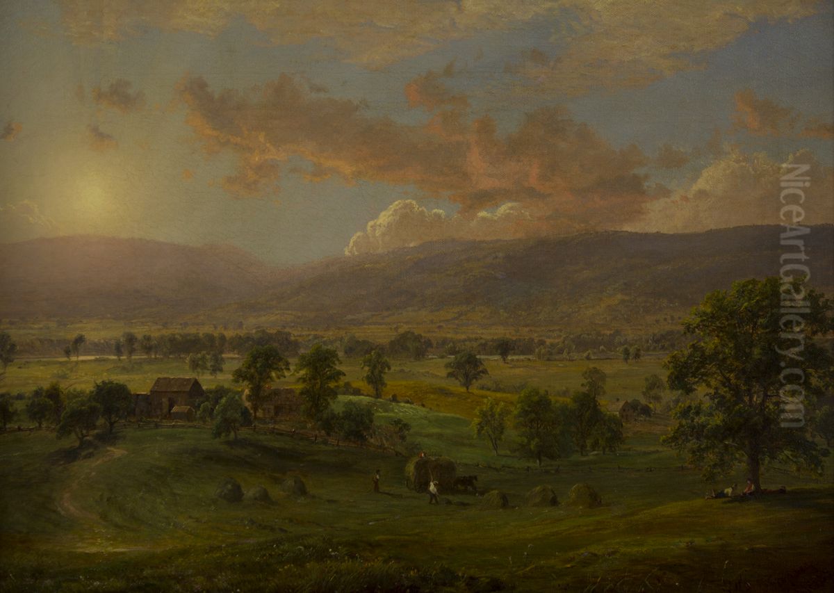 The Old Homestead, Wyoming Valley. Oil Painting by Jasper Francis Cropsey