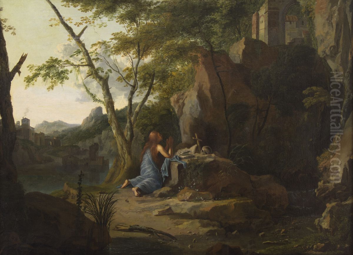 The Repentance of Mary Magdalene. Oil Painting by Carlo Antonio Tavella, Il Solfarola