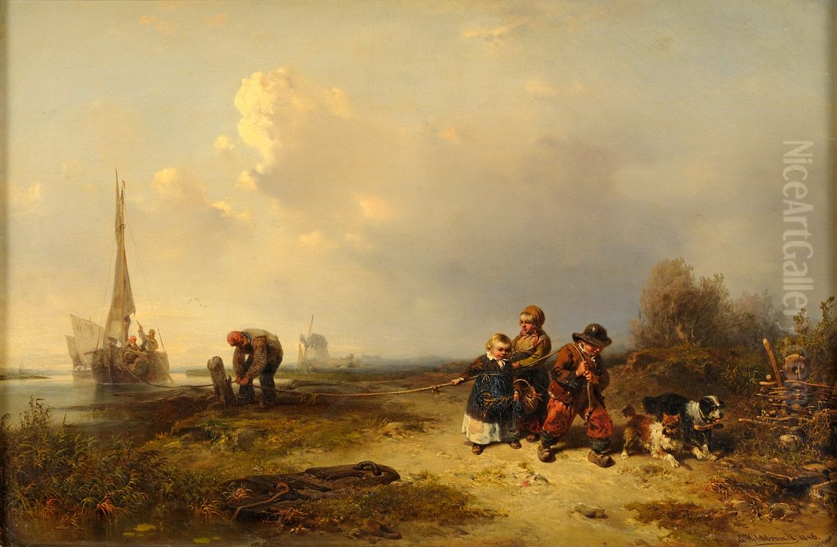 The Little Towers Oil Painting by Eduard Hildebrandt