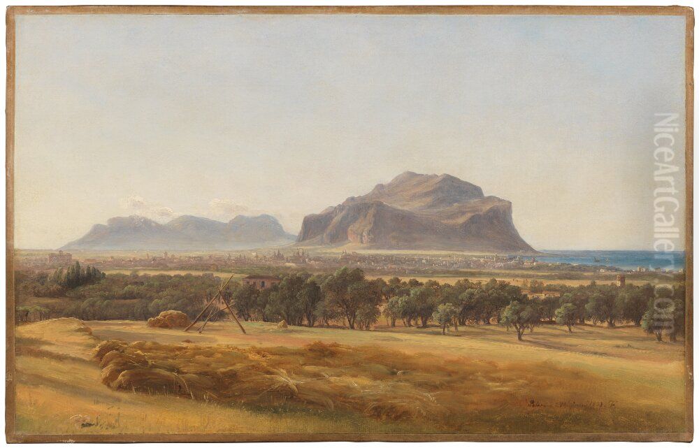 Palermo and Monte Pellegrino Oil Painting by Thomas Fearnley