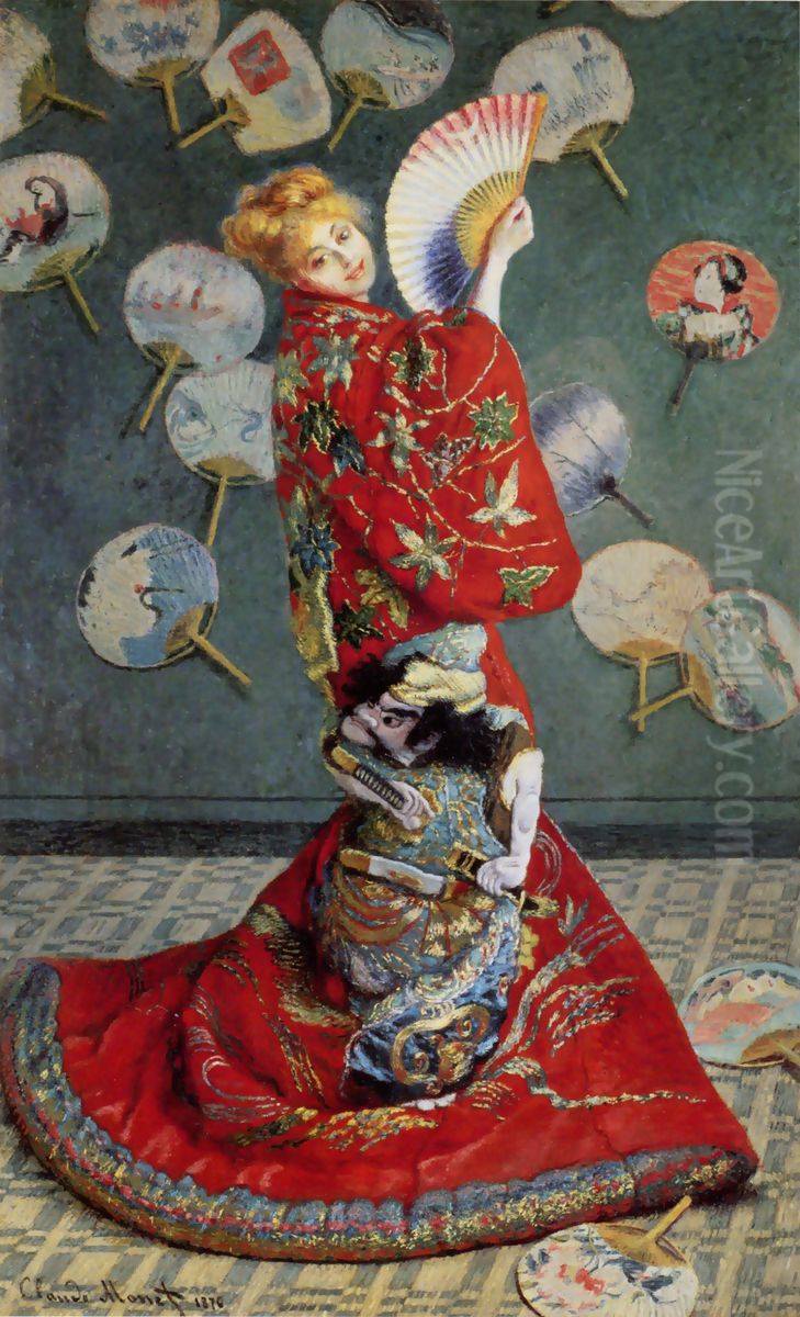 Madame Monet wearing a kimono Oil Painting by Claude Oscar Monet