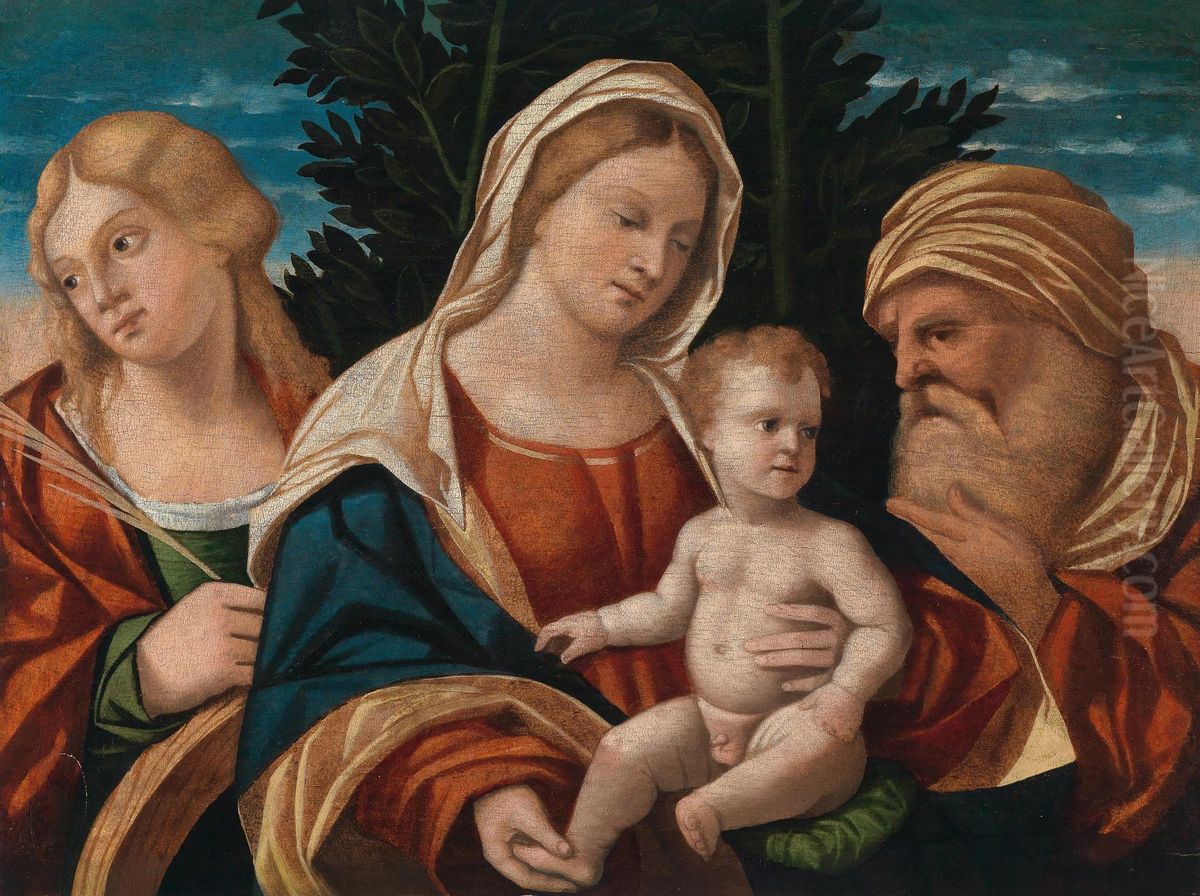 Madonna Con Bambino Oil Painting by Luca Antonio Busati