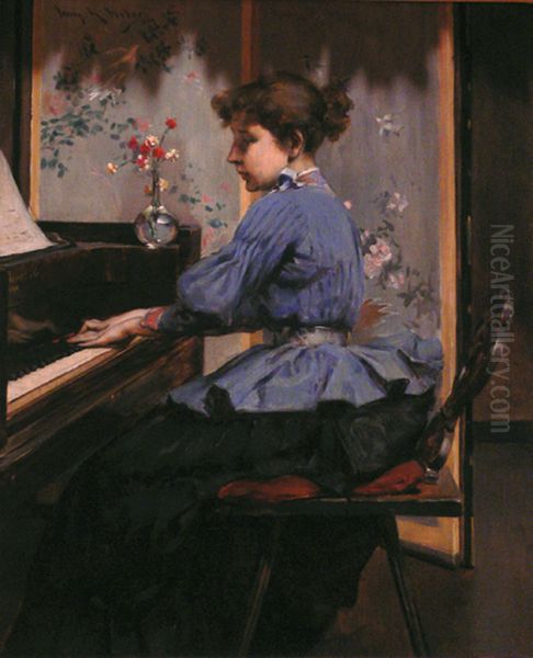 The Pianist Oil Painting by Irving Ramsay Wiles