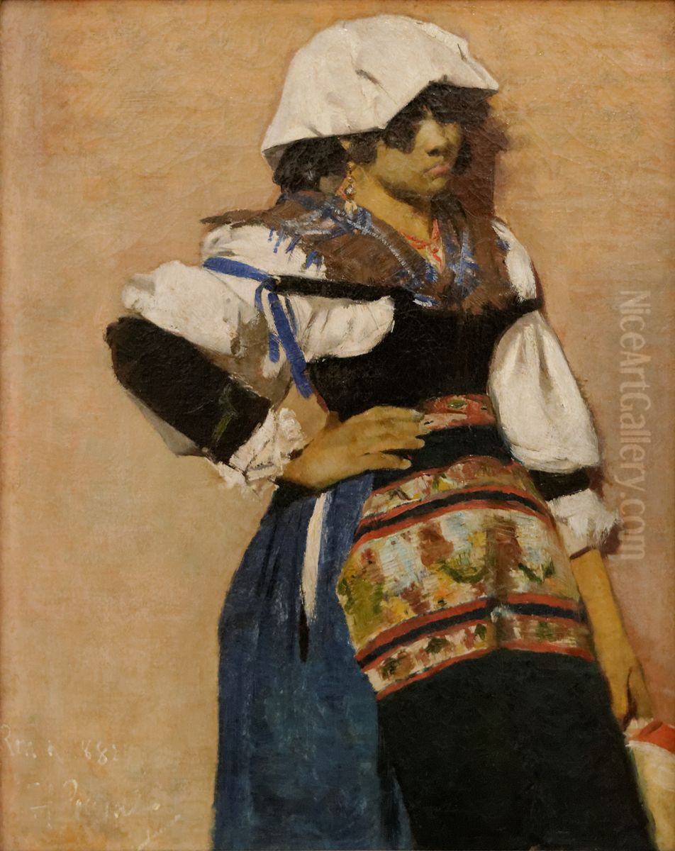Napolitana Oil Painting by Henrique Pousao