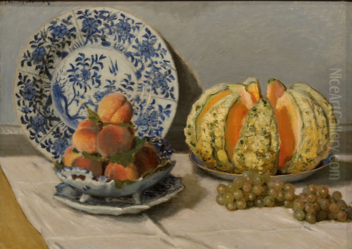 Still Life with Melon Oil Painting by Claude Oscar Monet