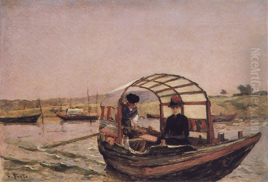 No Areinho, Douro Oil Painting by Antonio Carvalho de Silva Porto