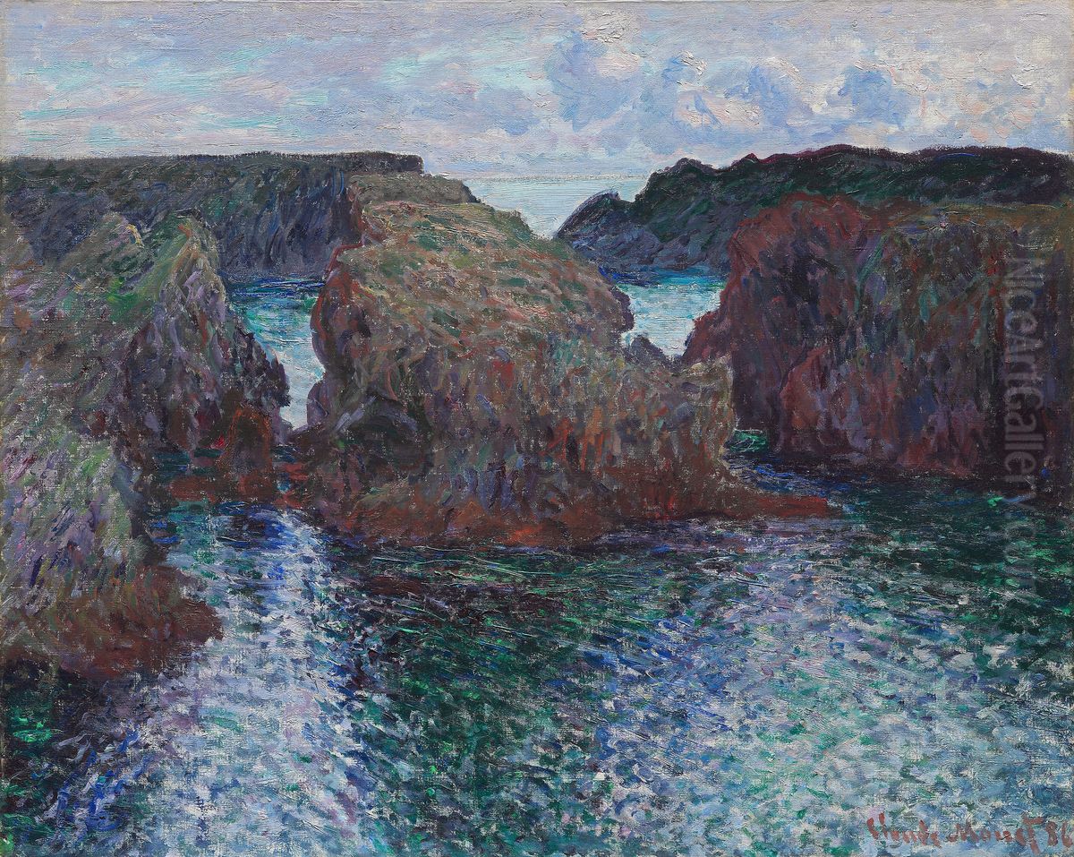 Rocks at Port-Goulphar, Belle-Ile Oil Painting by Claude Oscar Monet