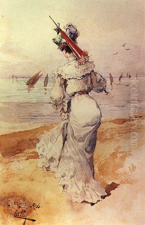 Praia de Cascais Oil Painting by Carlos I of Portugal