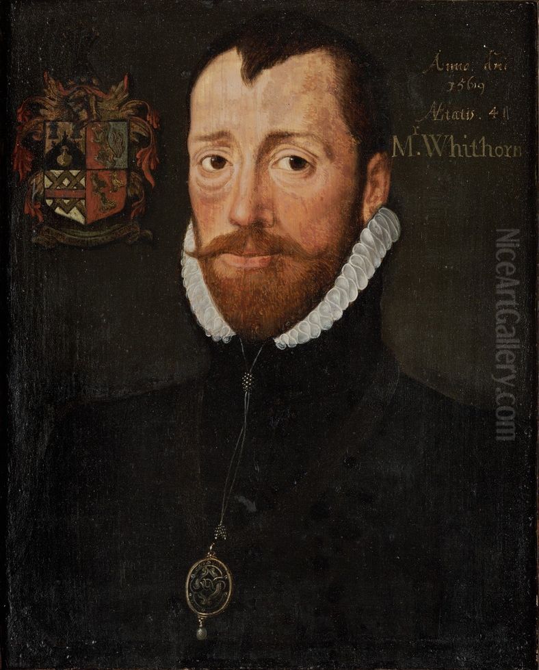 Thomas Whythorne Oil Painting by George Gower