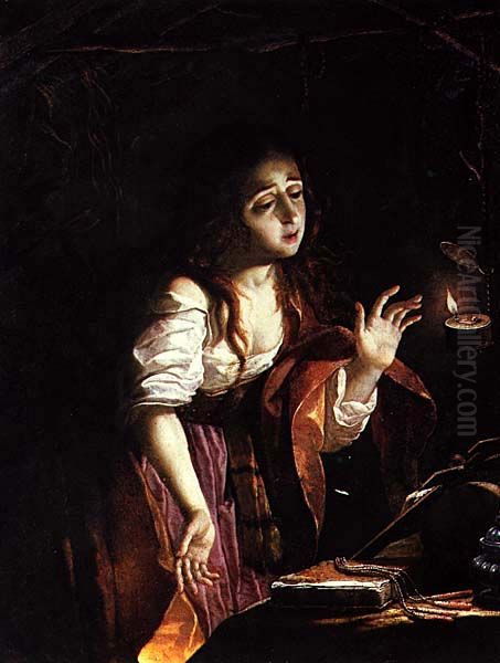 Mary Magdalene Oil Painting by Josefa de Obidos
