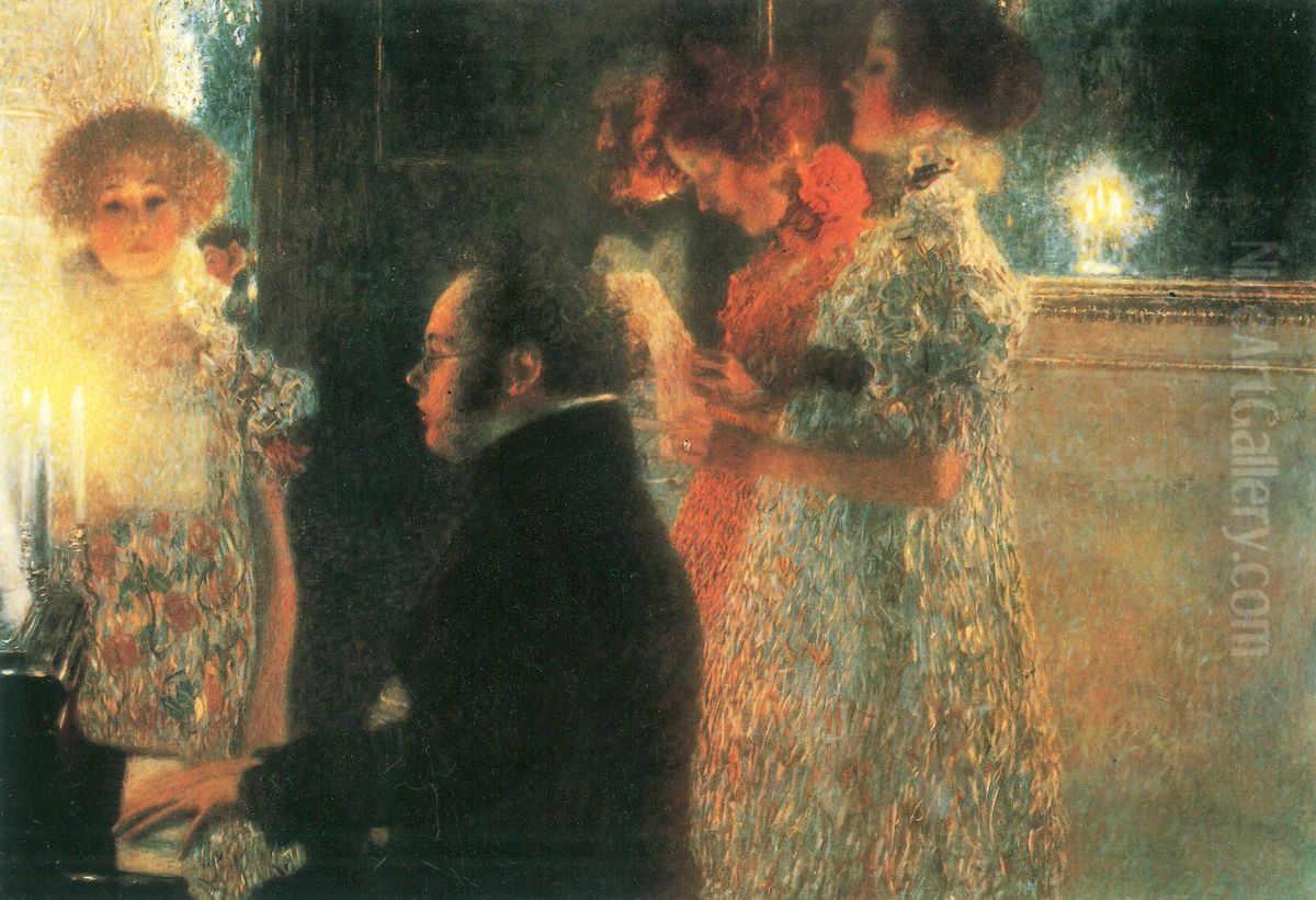 Schubert at the Piano II Oil Painting by Gustav Klimt