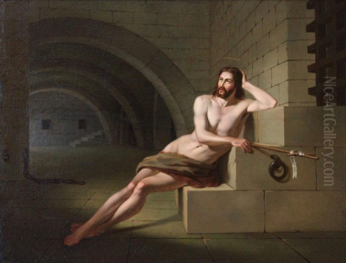 Sao Joao Batista no carcere Oil Painting by Victor Meirelles