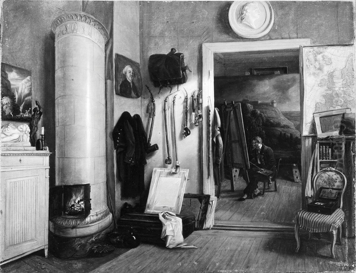 Fearnley in his studio Oil Painting by Thomas Fearnley