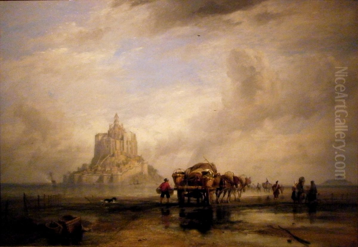 Mont Saint Michel, Normandy Oil Painting by Edward William Cooke