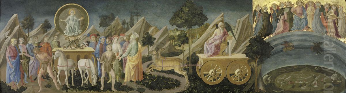 The Triumphs of Fame, Time and Eternity Oil Painting by Pesellino