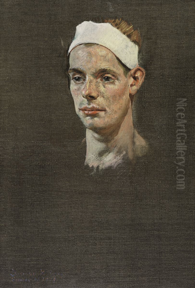 Study of John Feeney Oil Painting by Denman Ross