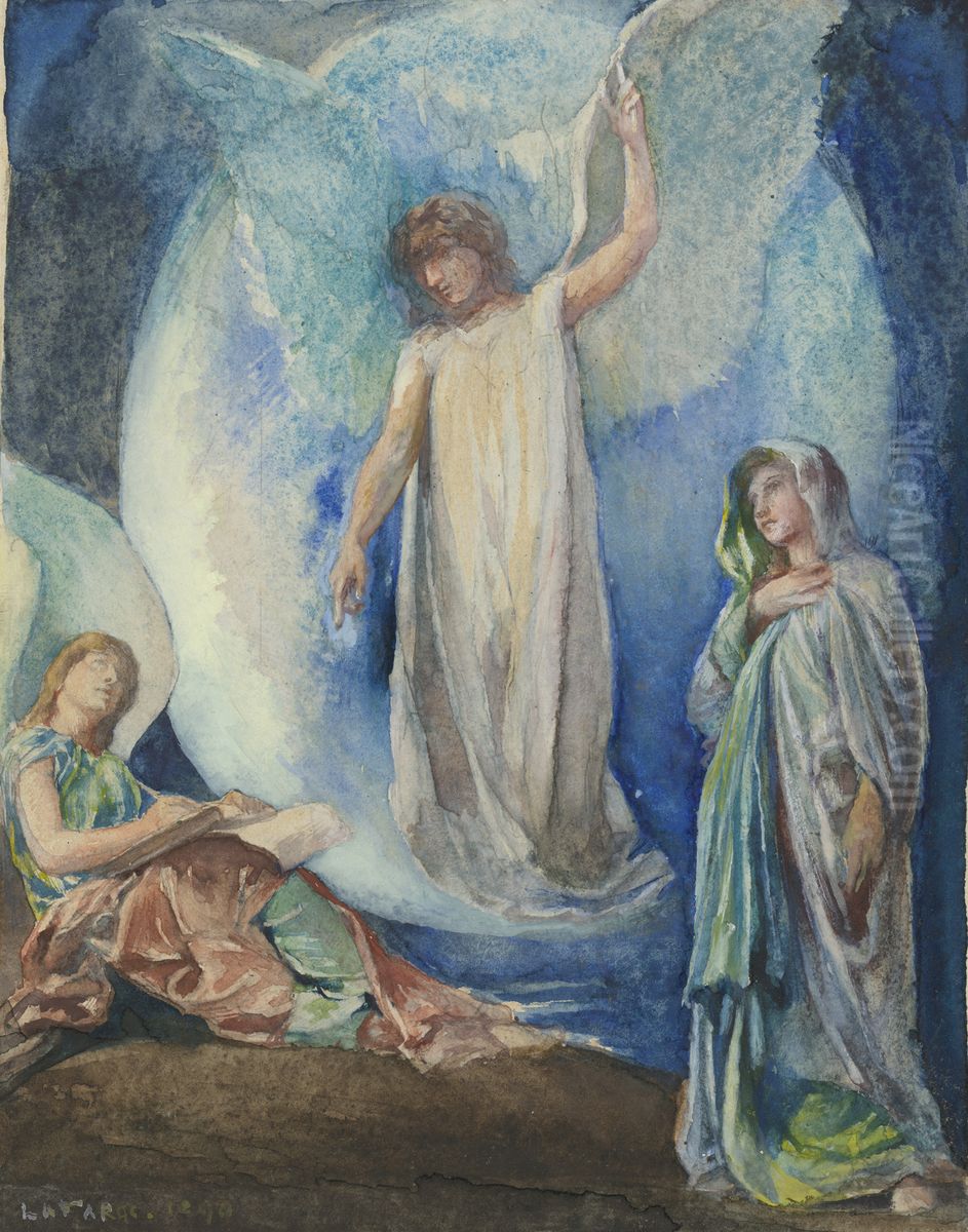The Recording Angel Oil Painting by John La Farge