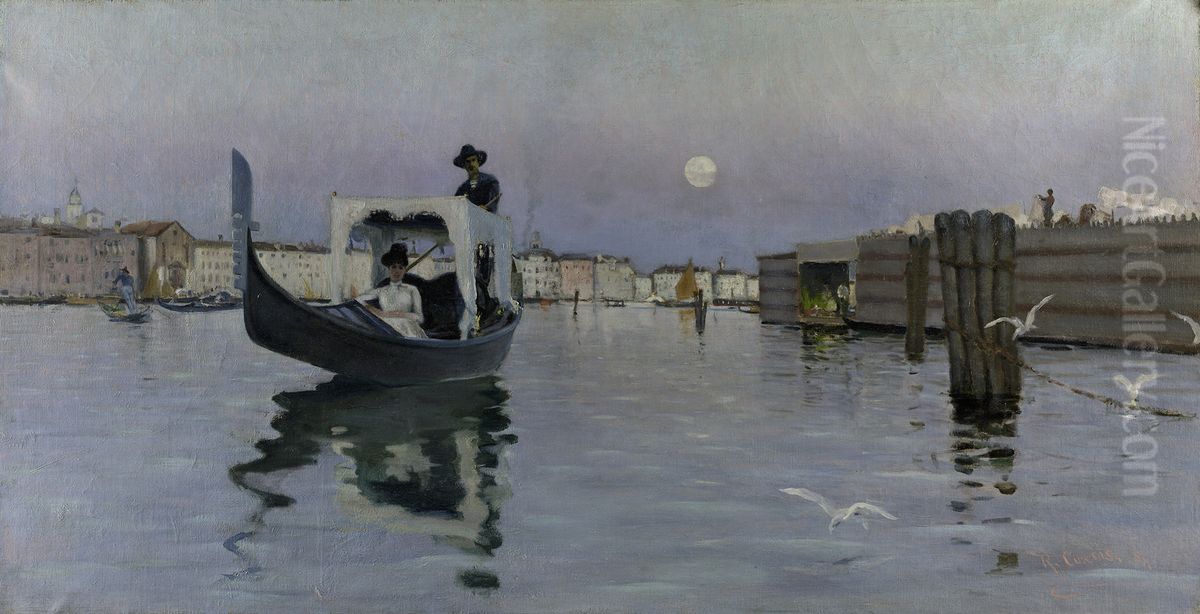 Return from the Lido Oil Painting by Ralph Wormsley Curtis