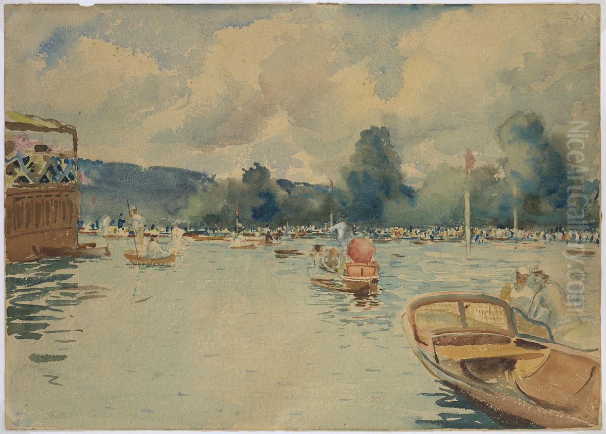 The Regatta Oil Painting by Ralph Wormsley Curtis