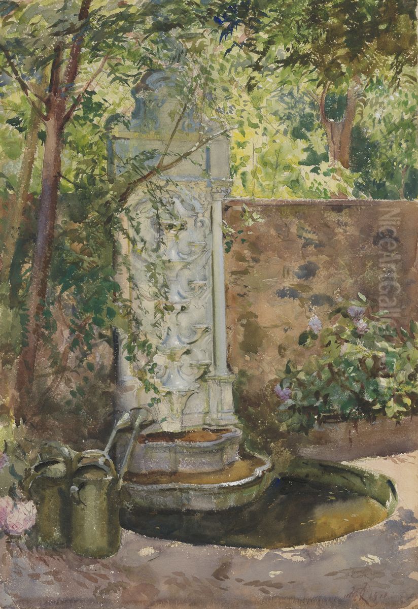 In a Turkish Garden Oil Painting by William Bruce Ellis Ranken