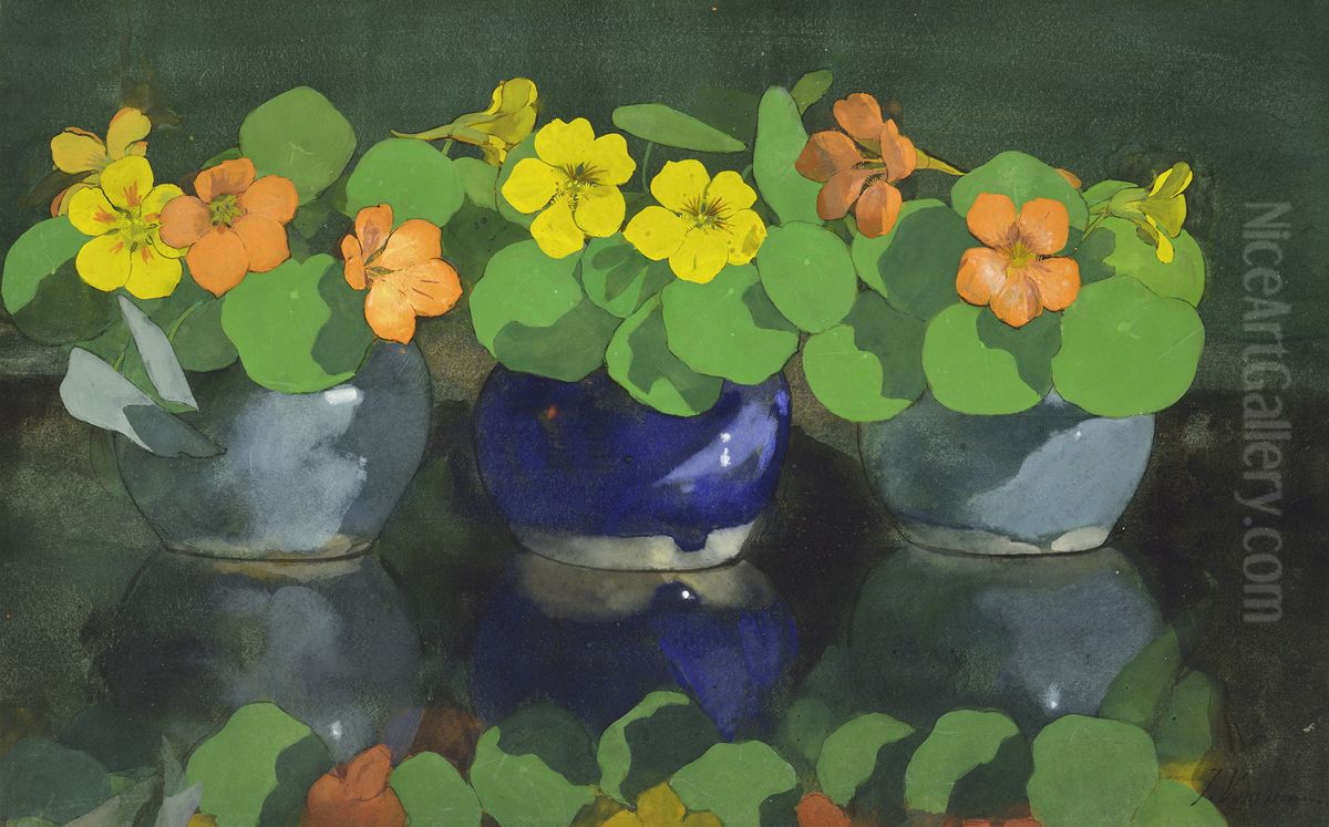 Nasturtiums Oil Painting by Jan Voerman